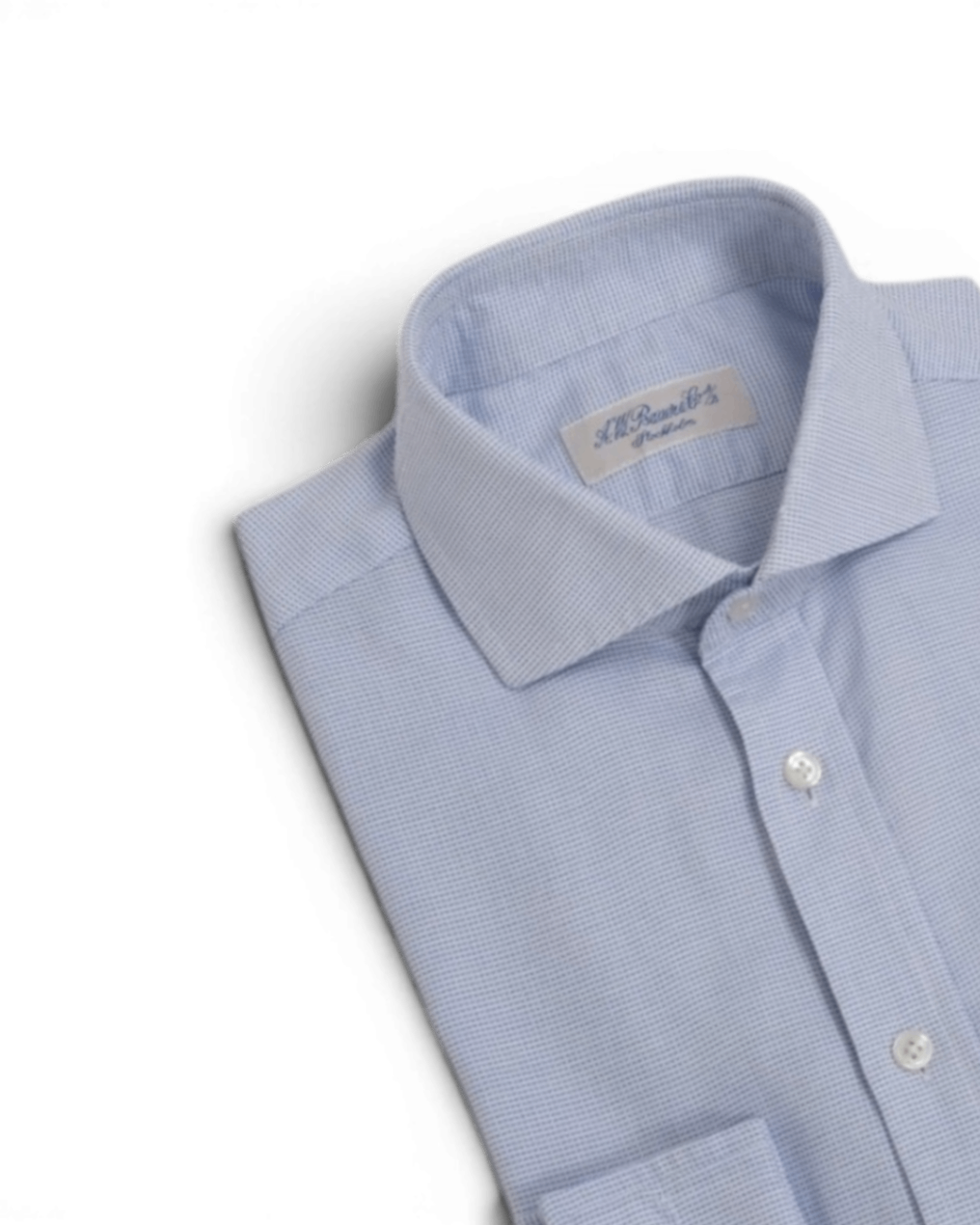 White/Blue French Cuff Dobby Shirt