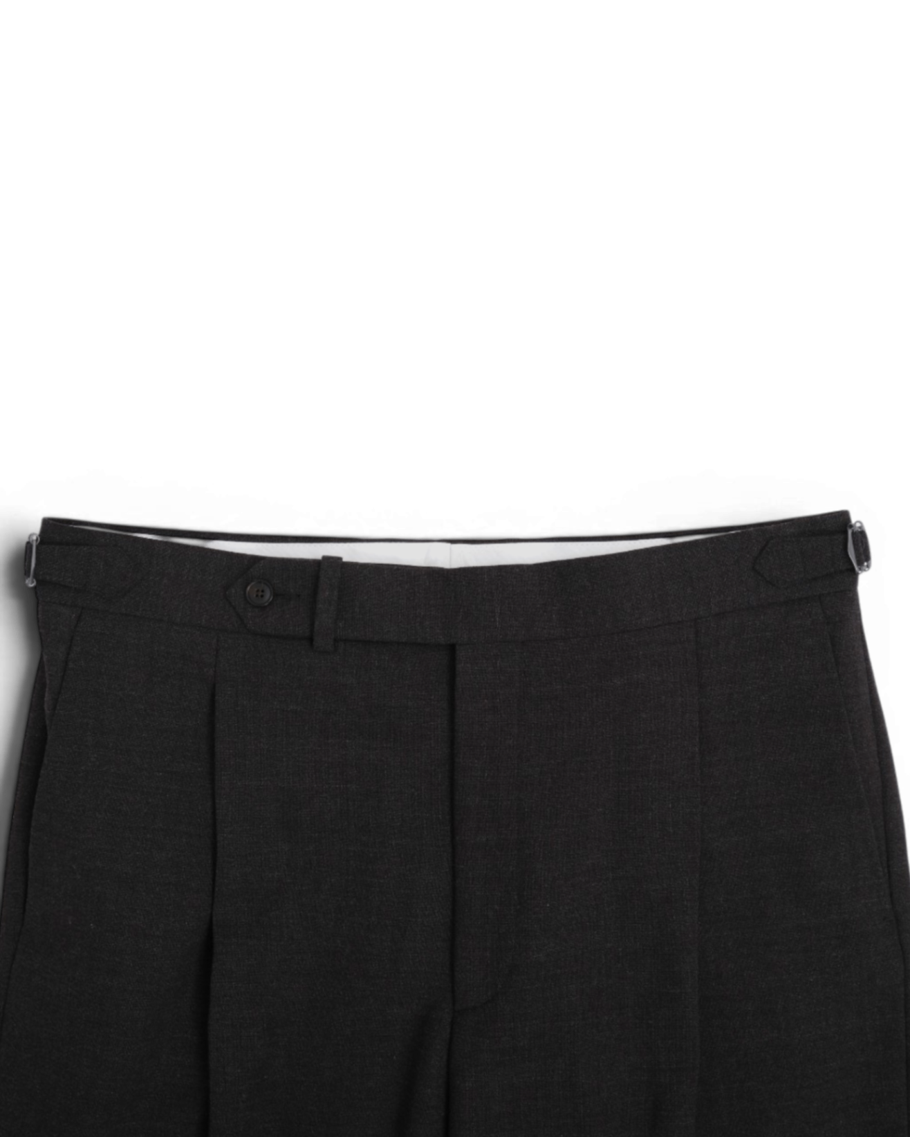 Dark Brown High-Twist High-Rise Pleated Trousers