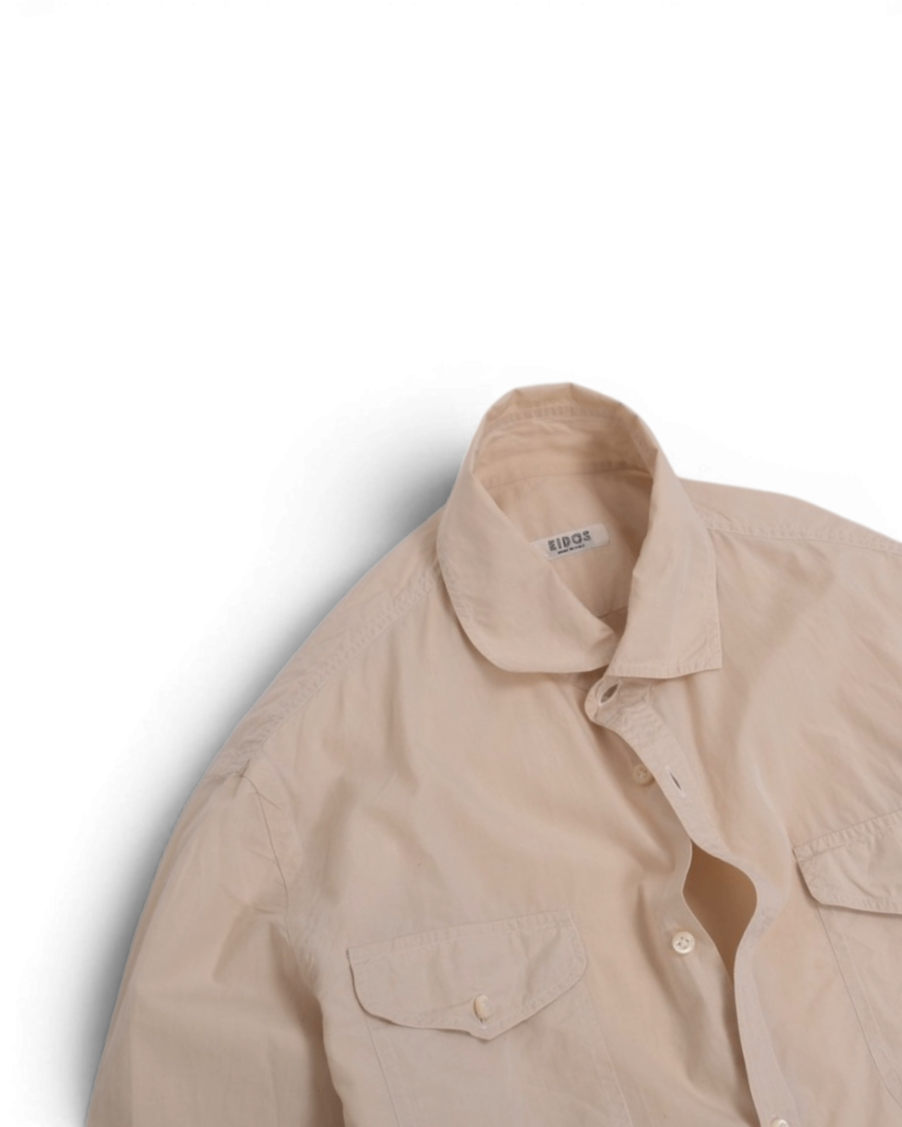 Beige "Feather-Light" Cotton Poplin Shirt