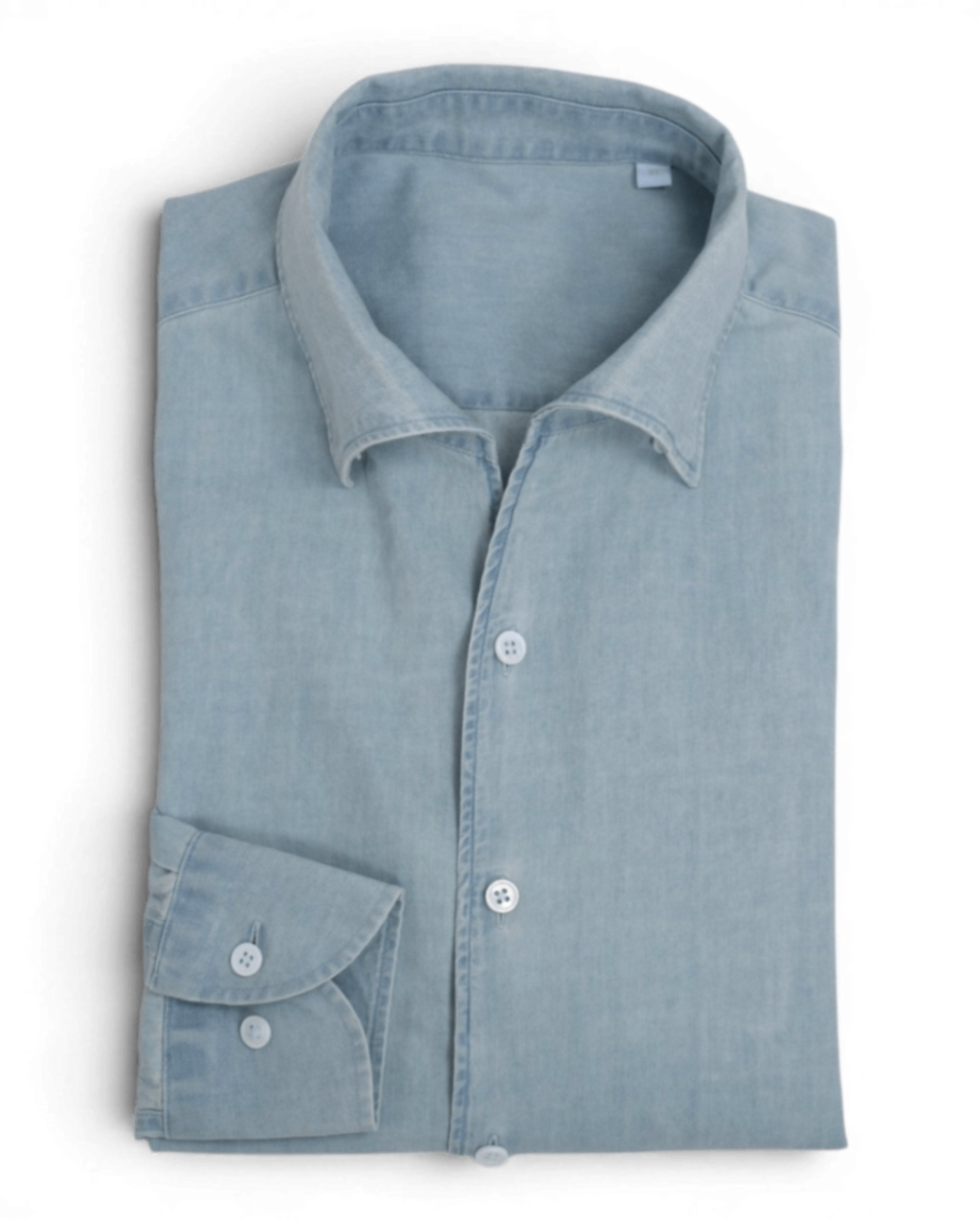 Light Blue Denim One-Piece Collar Shirt