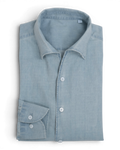 Light Blue Denim One-Piece Collar Shirt