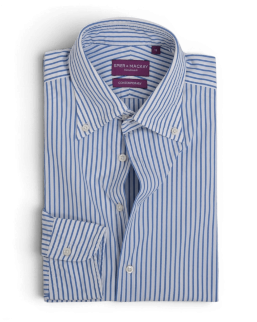 White/Blue Bengal Stripe BD. Poplin Shirt