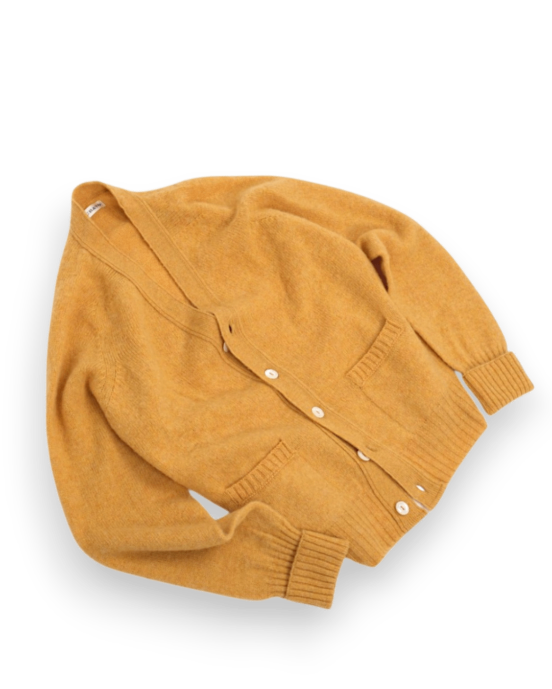 Yellow Brushed Lambswool Cardigan