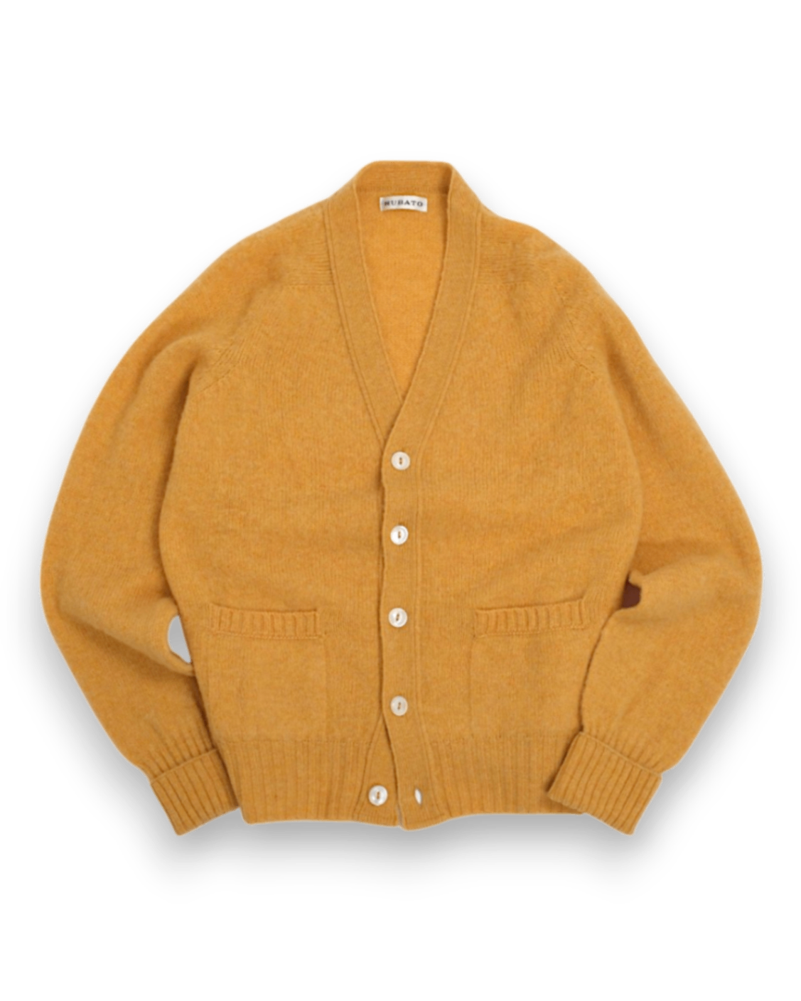 Yellow Brushed Lambswool Cardigan