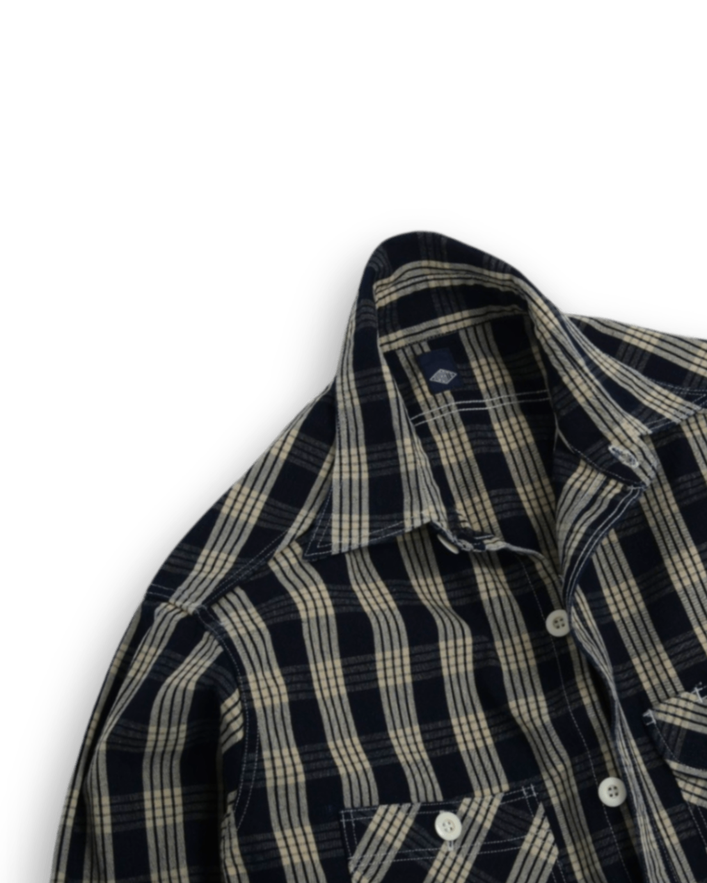 Indigo/Cream Checked 7,5oz Work Shirt