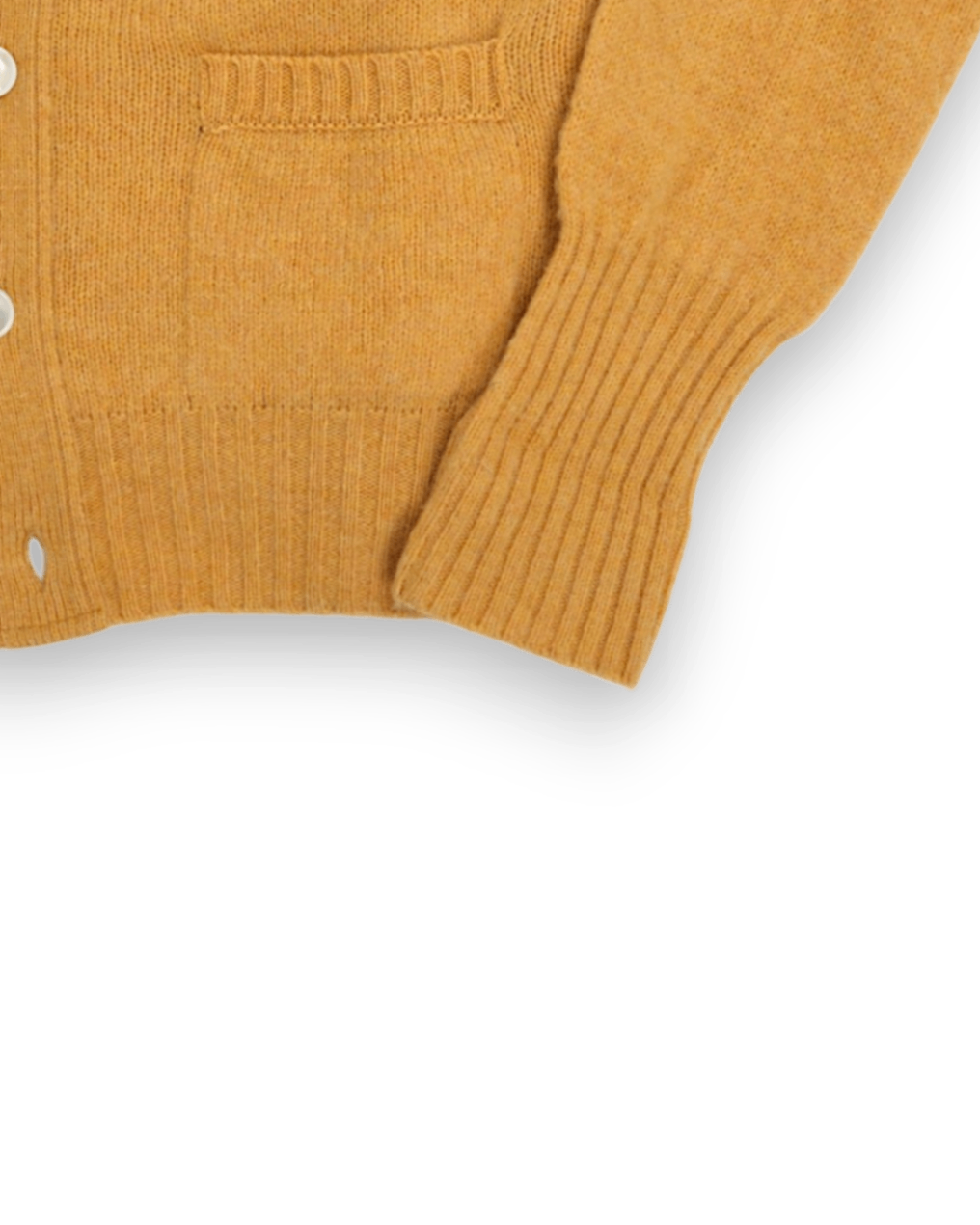 Yellow Brushed Lambswool Cardigan