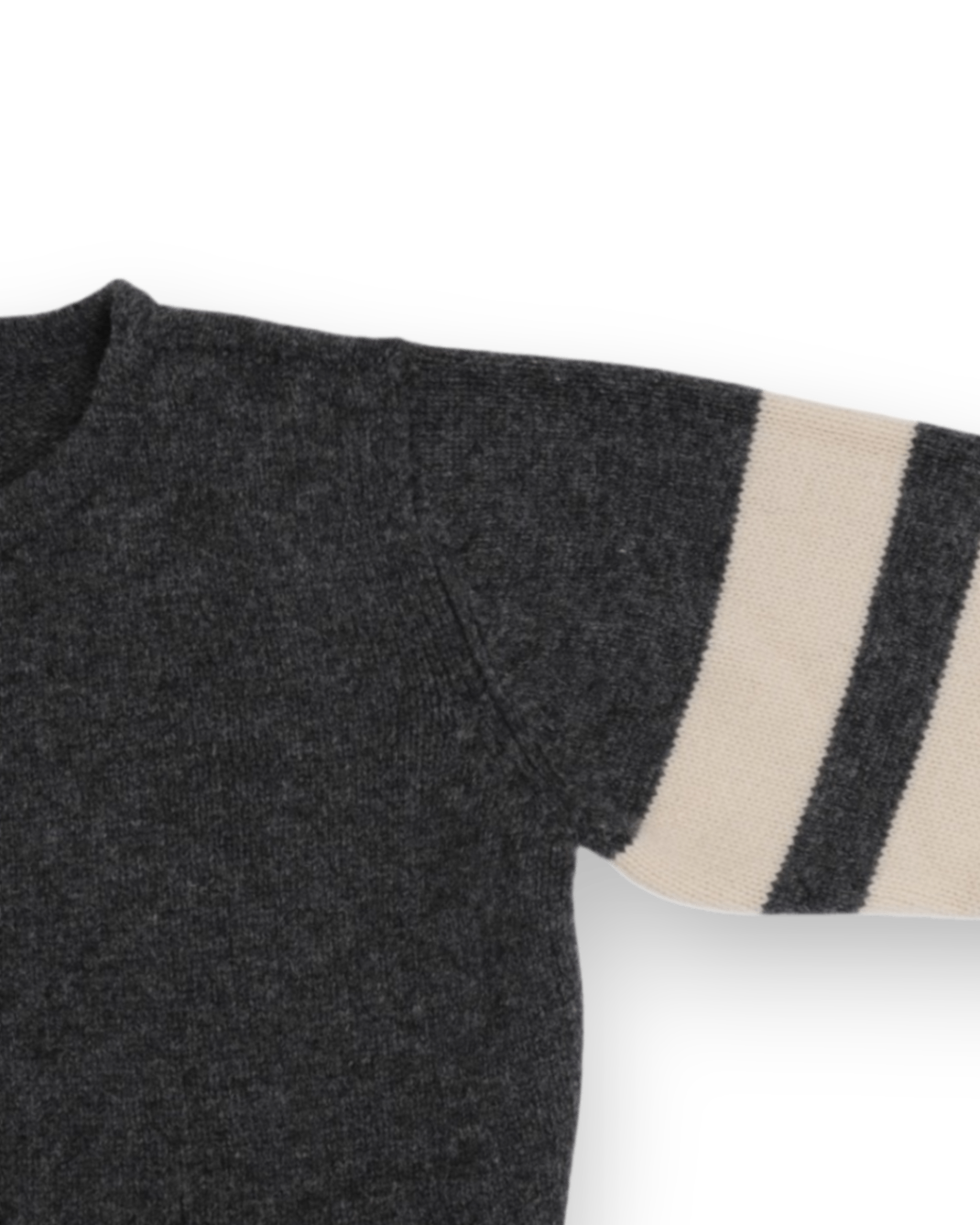 Grey Lambswool Varsity Sweater