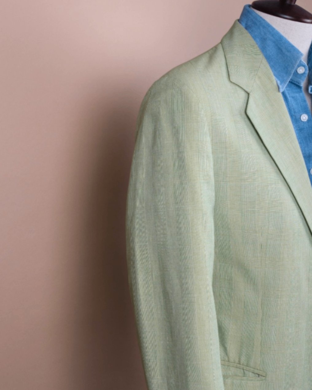 Mint Glen Check Wool/Linen Sports Jacket