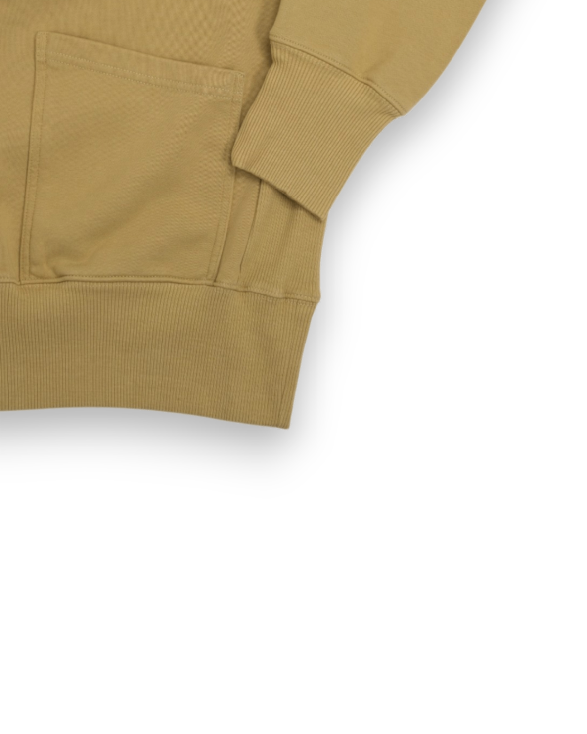 Khaki Jersey Zip Polo Sweatshirt