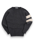 Grey Lambswool Varsity Sweater