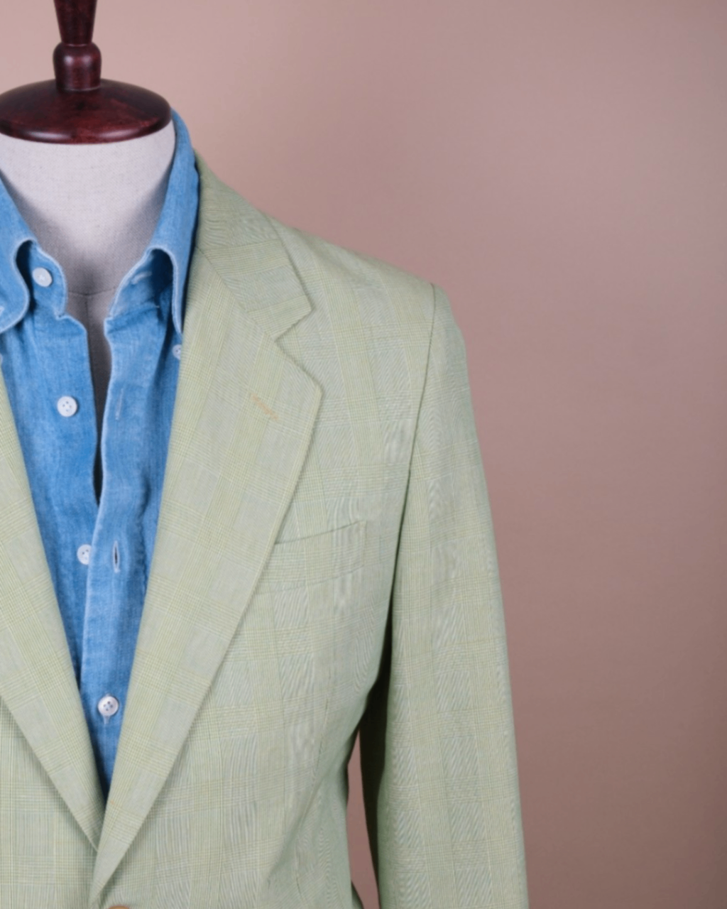 Mint Glen Check Wool/Linen Sports Jacket