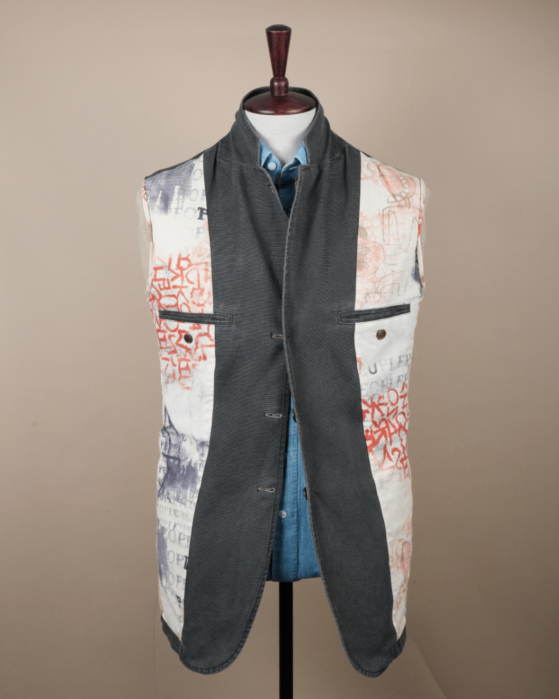 Grey Unlined Cotton Sports Jacket