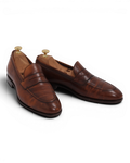 Natural Patina Leather Penny Loafers