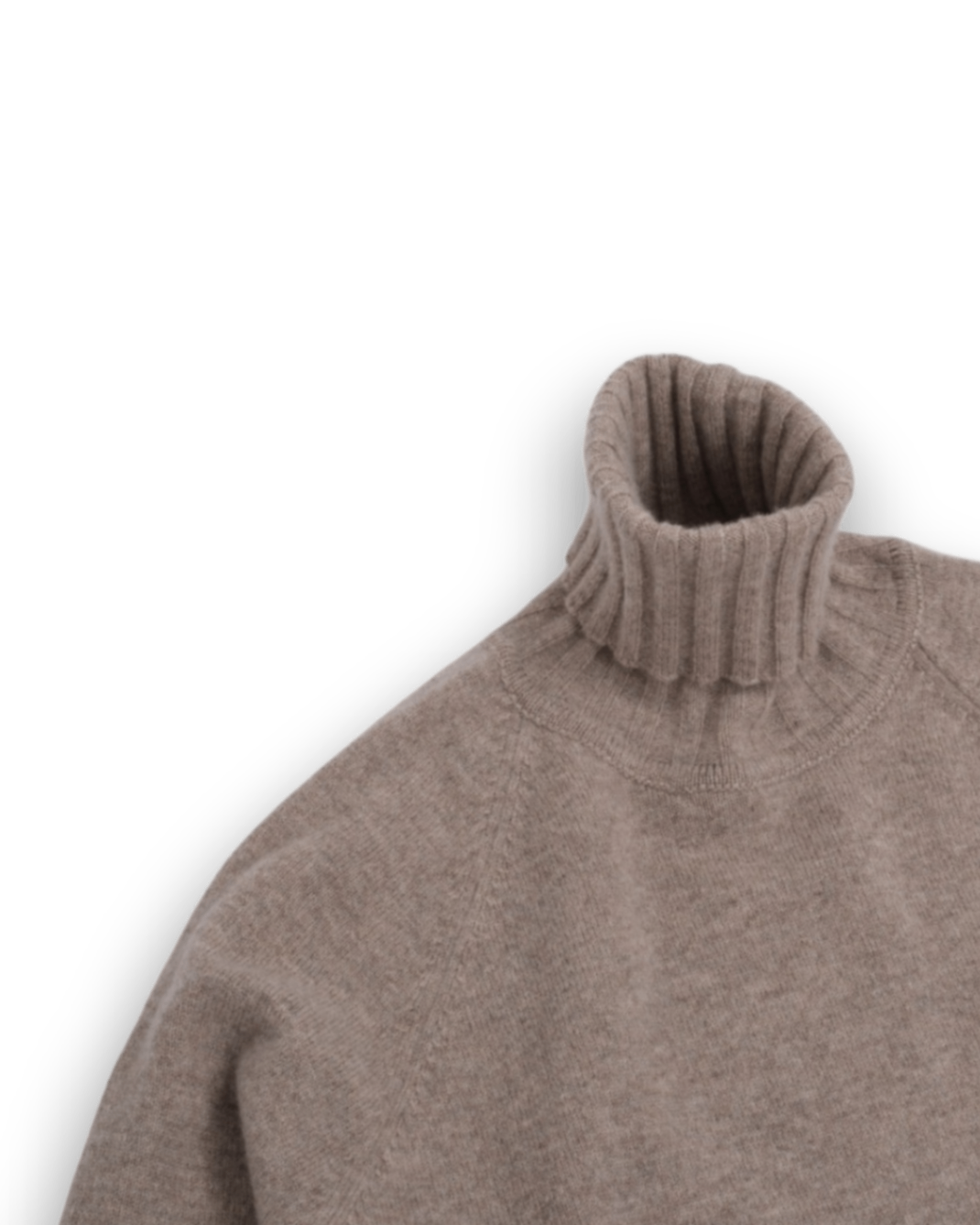 Fawn Lambswool Raglan Rollneck