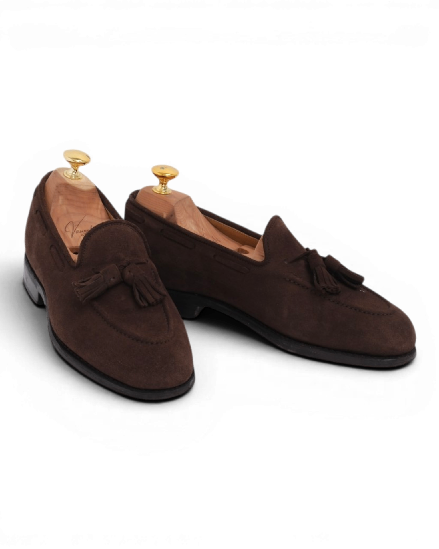 Dark Brown Suede Tassel Loafers