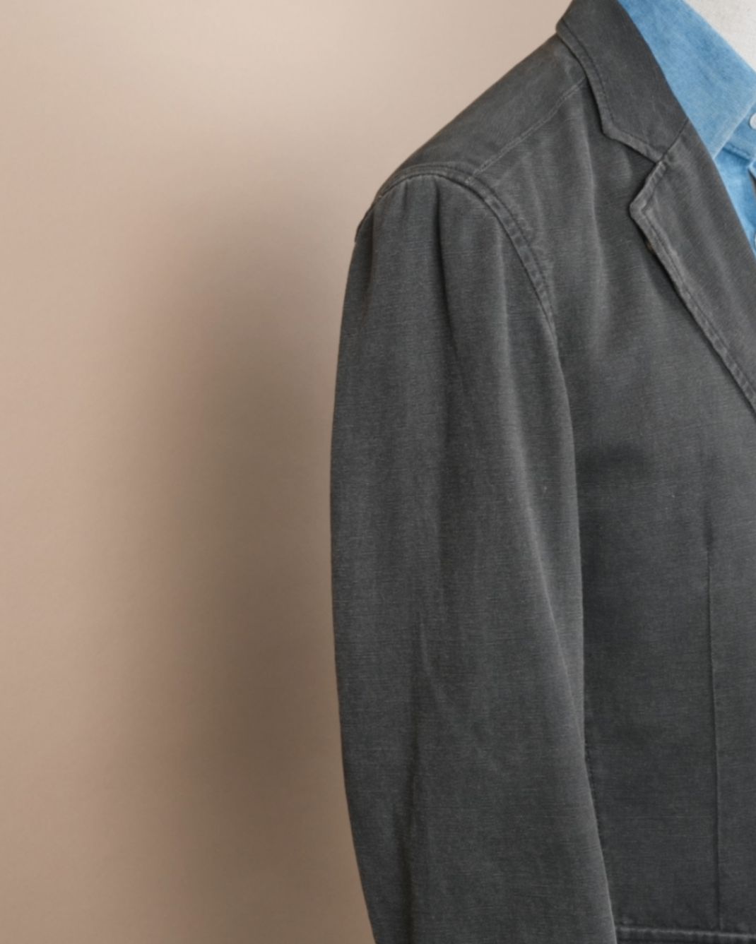 Grey Unlined Cotton Sports Jacket