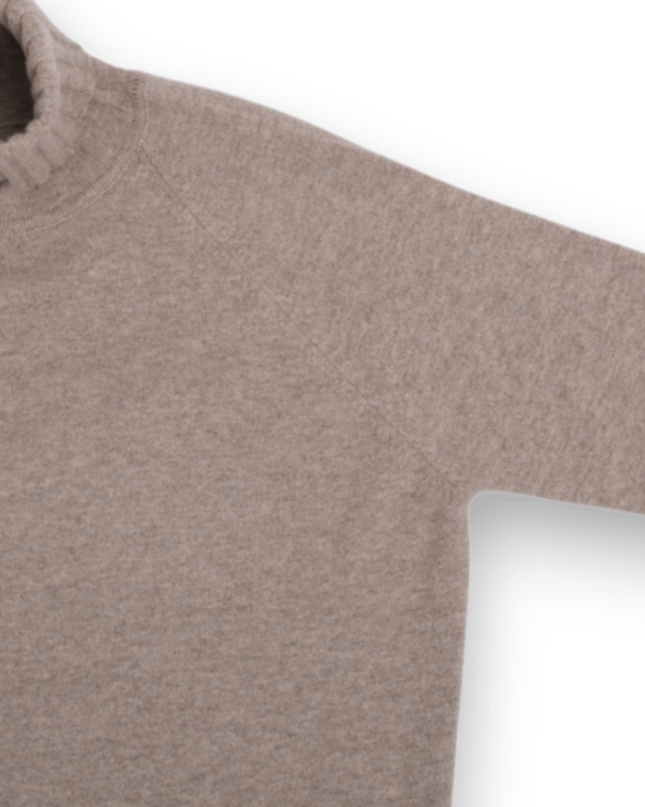 Fawn Lambswool Raglan Rollneck