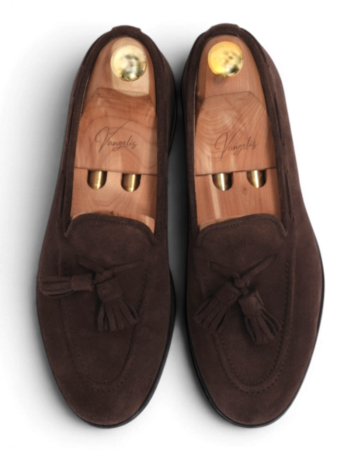 Dark Brown Suede Tassel Loafers
