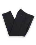 Dark Grey Pleated Virgin Wool Trousers