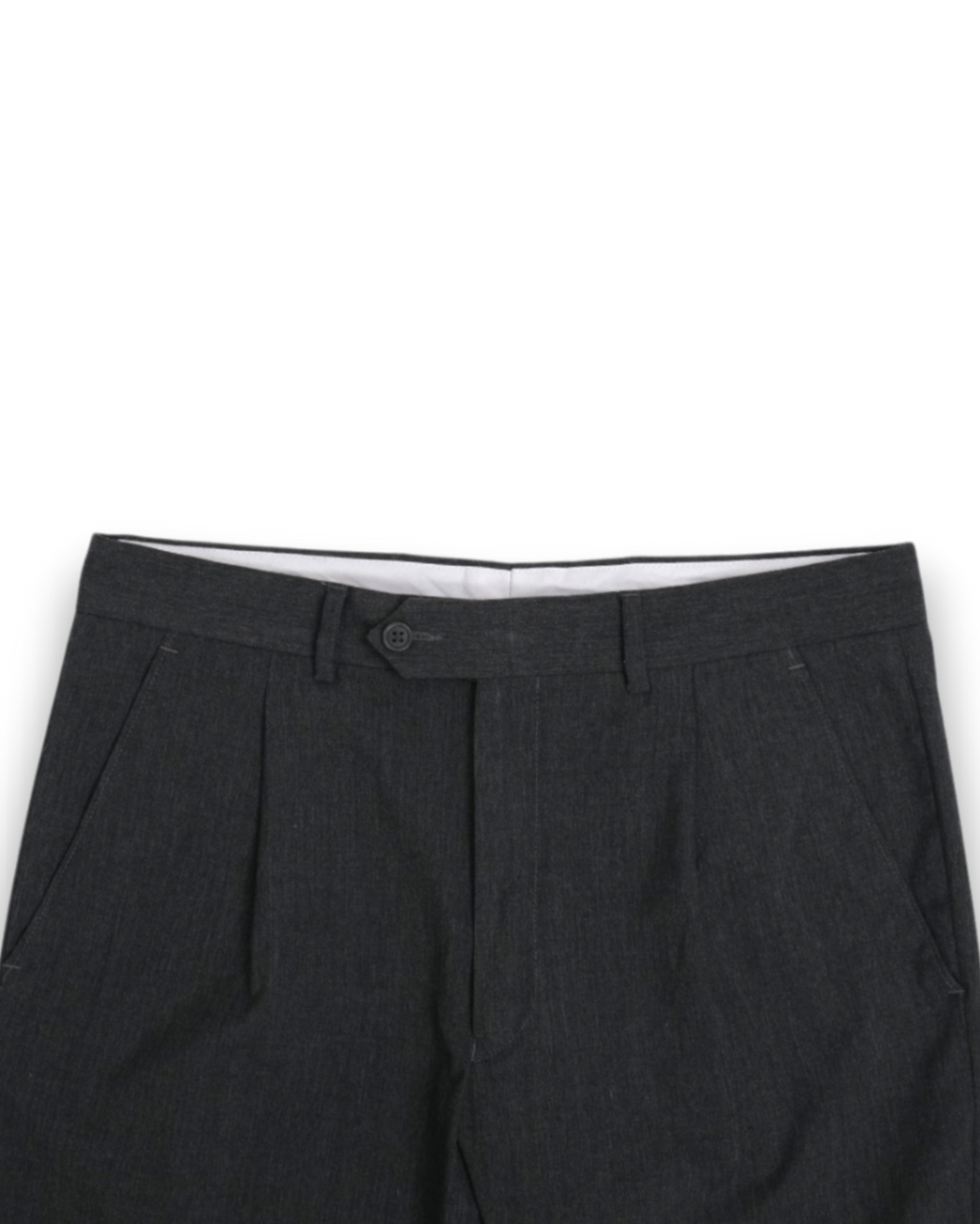Grey Pleated Wool Trousers