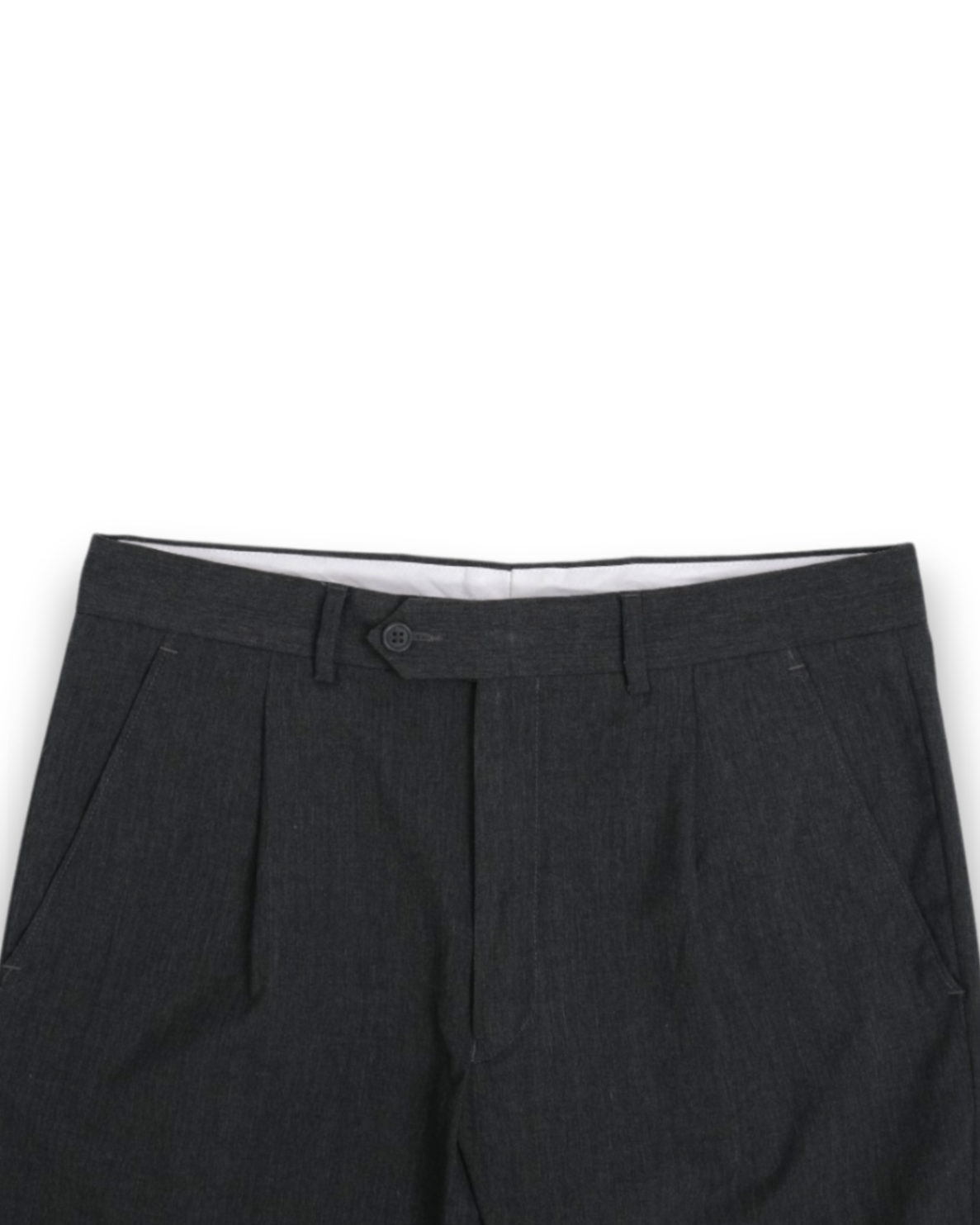 Grey Pleated Wool Trousers