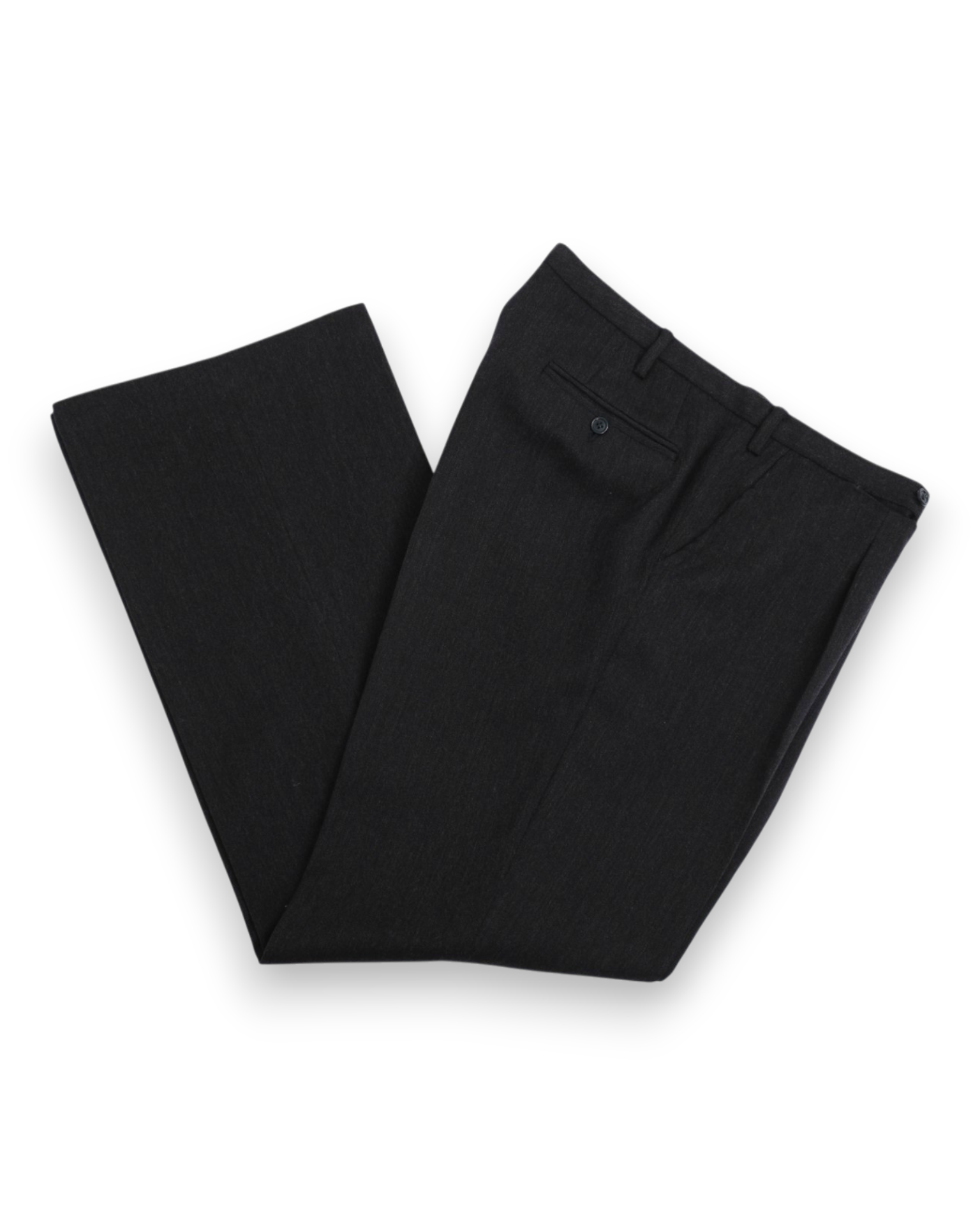 Anthracite Flannel Wool Bootcut Trousers
