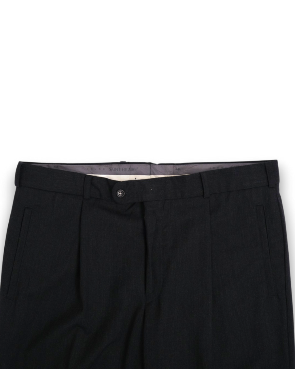 Dark Grey Pleated Virgin Wool Trousers