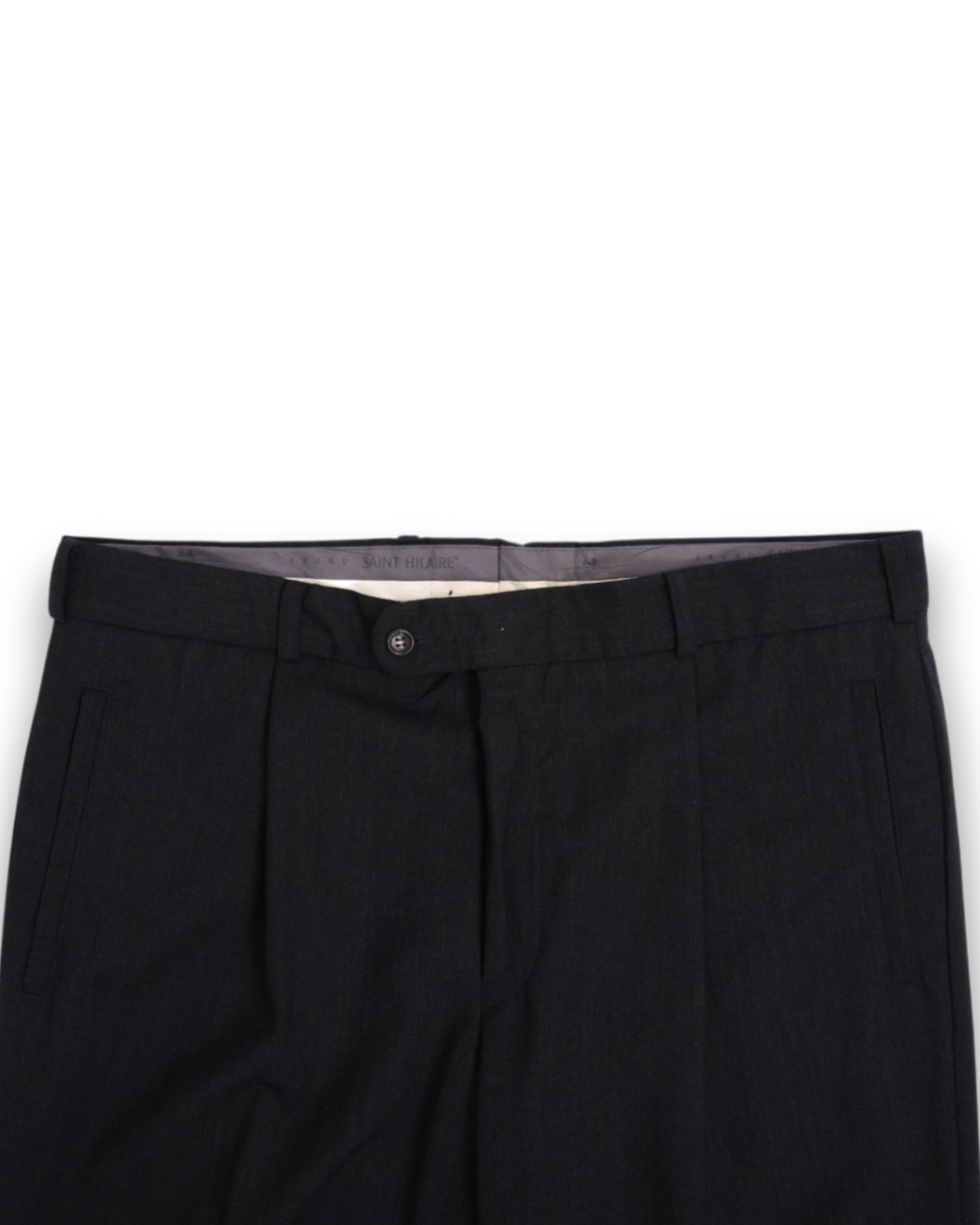 Dark Grey Pleated Virgin Wool Trousers