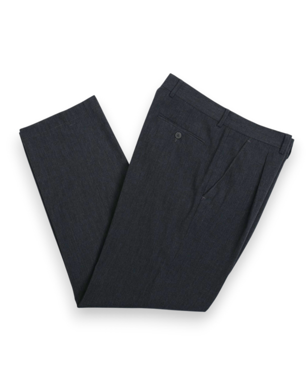 Grey Pleated Wool Trousers
