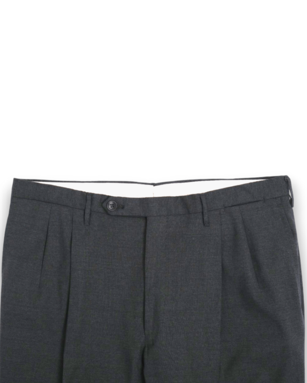 Dark Grey Pleated Wool Trousers