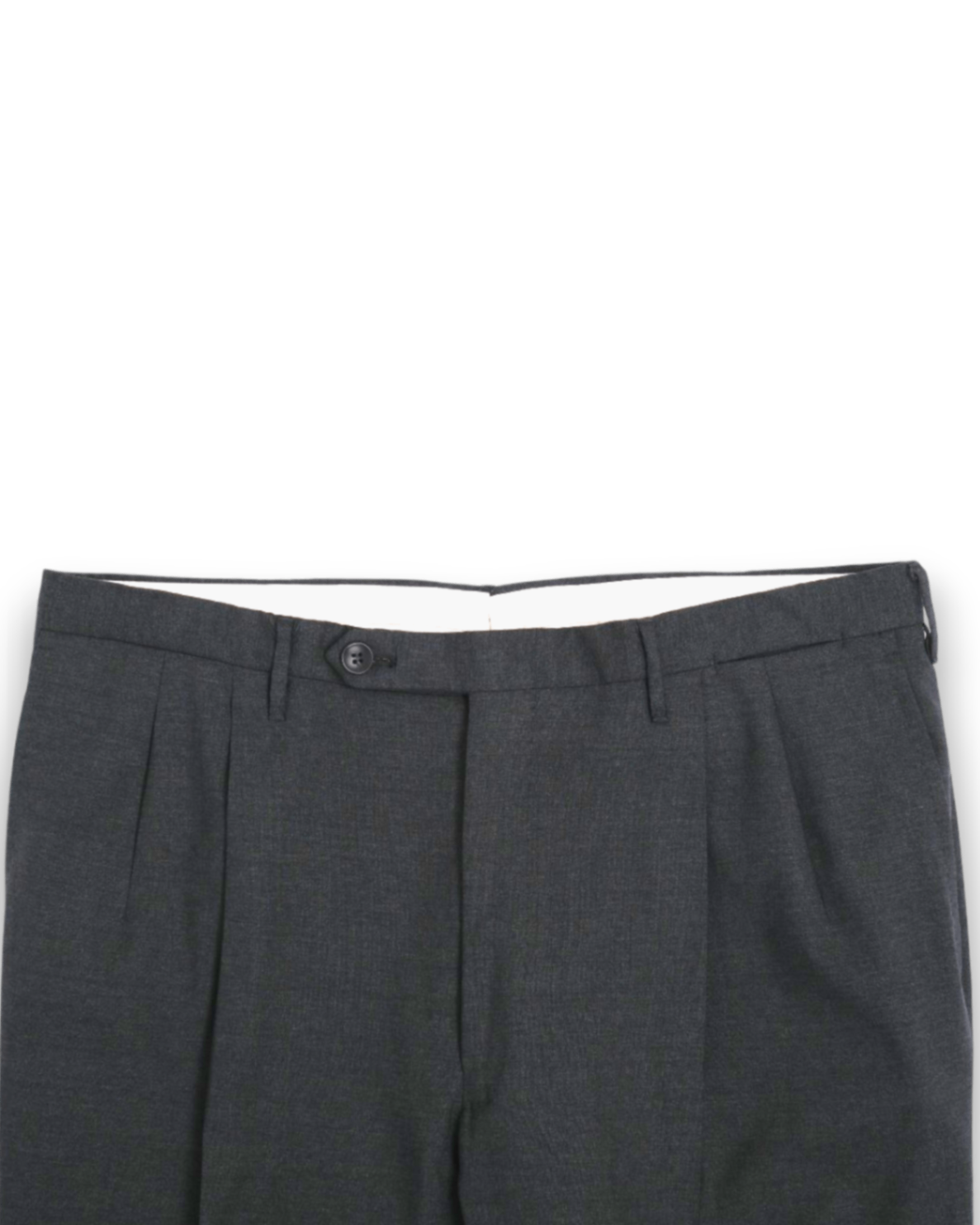 Dark Grey Pleated Wool Trousers