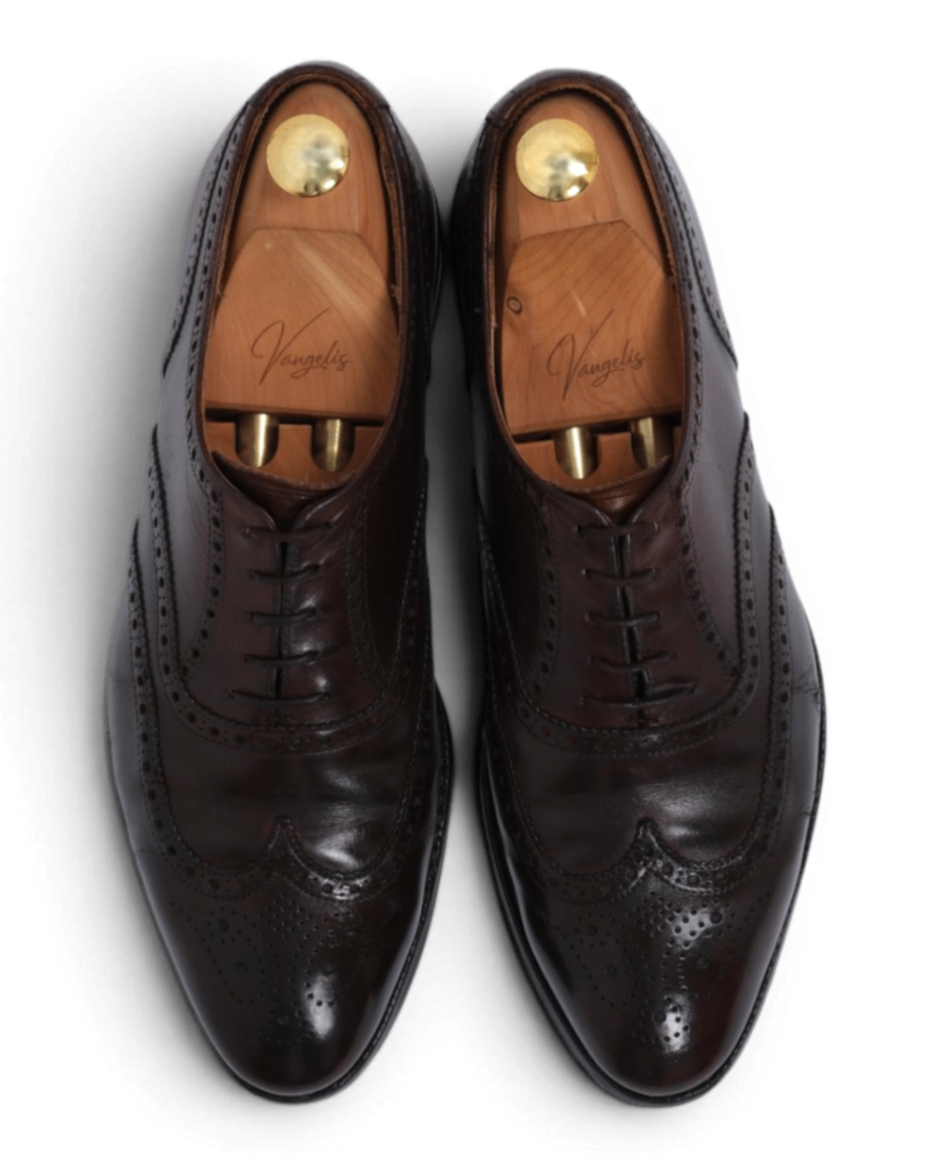 Brown Leather Full Brogue Wingtip Oxfords