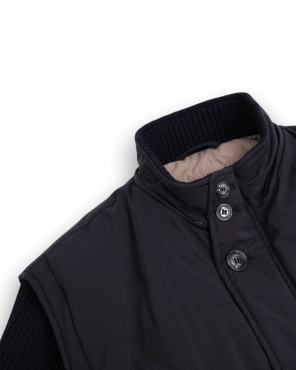 Navy Panel-Padded Cardigan