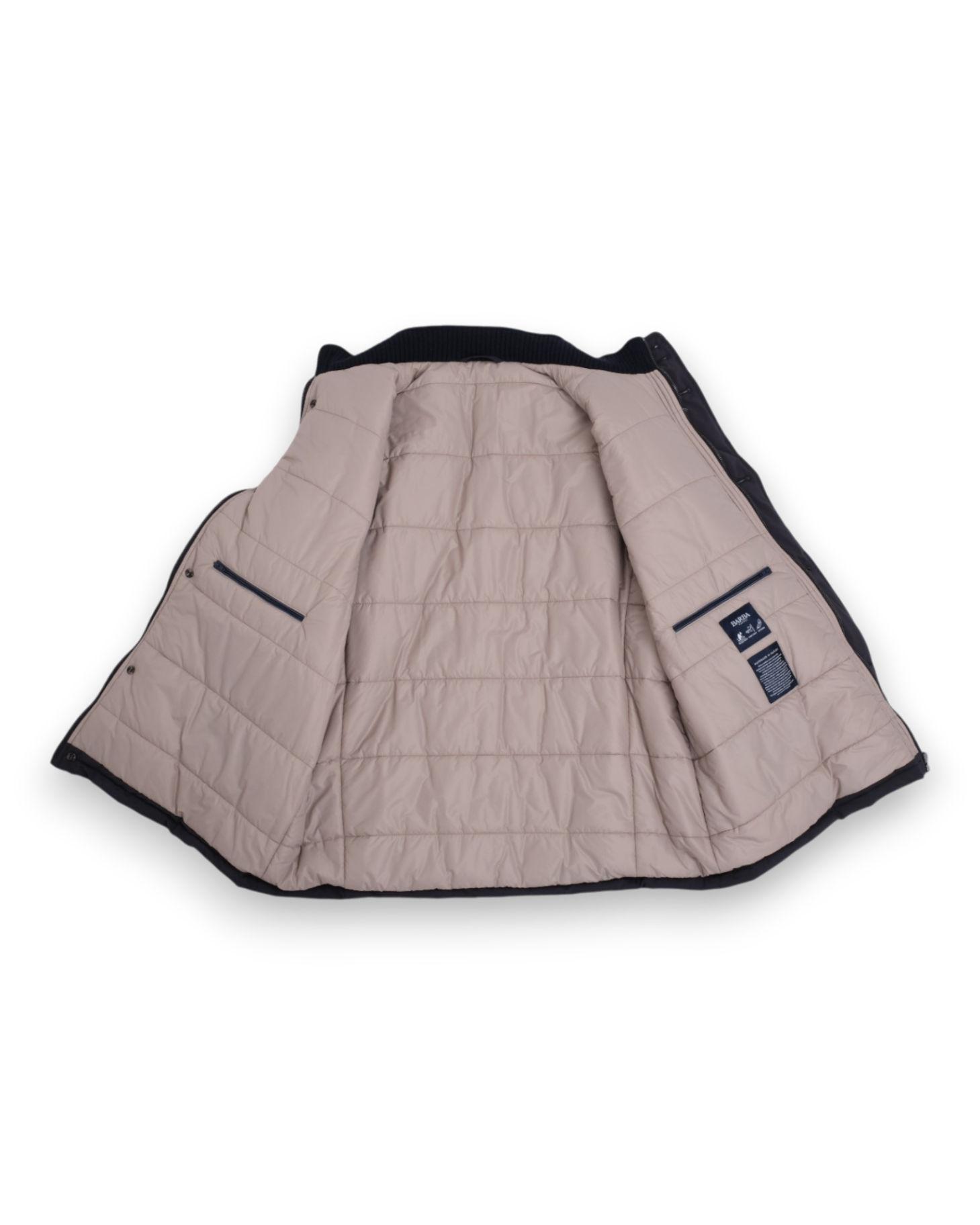 Navy Panel-Padded Cardigan