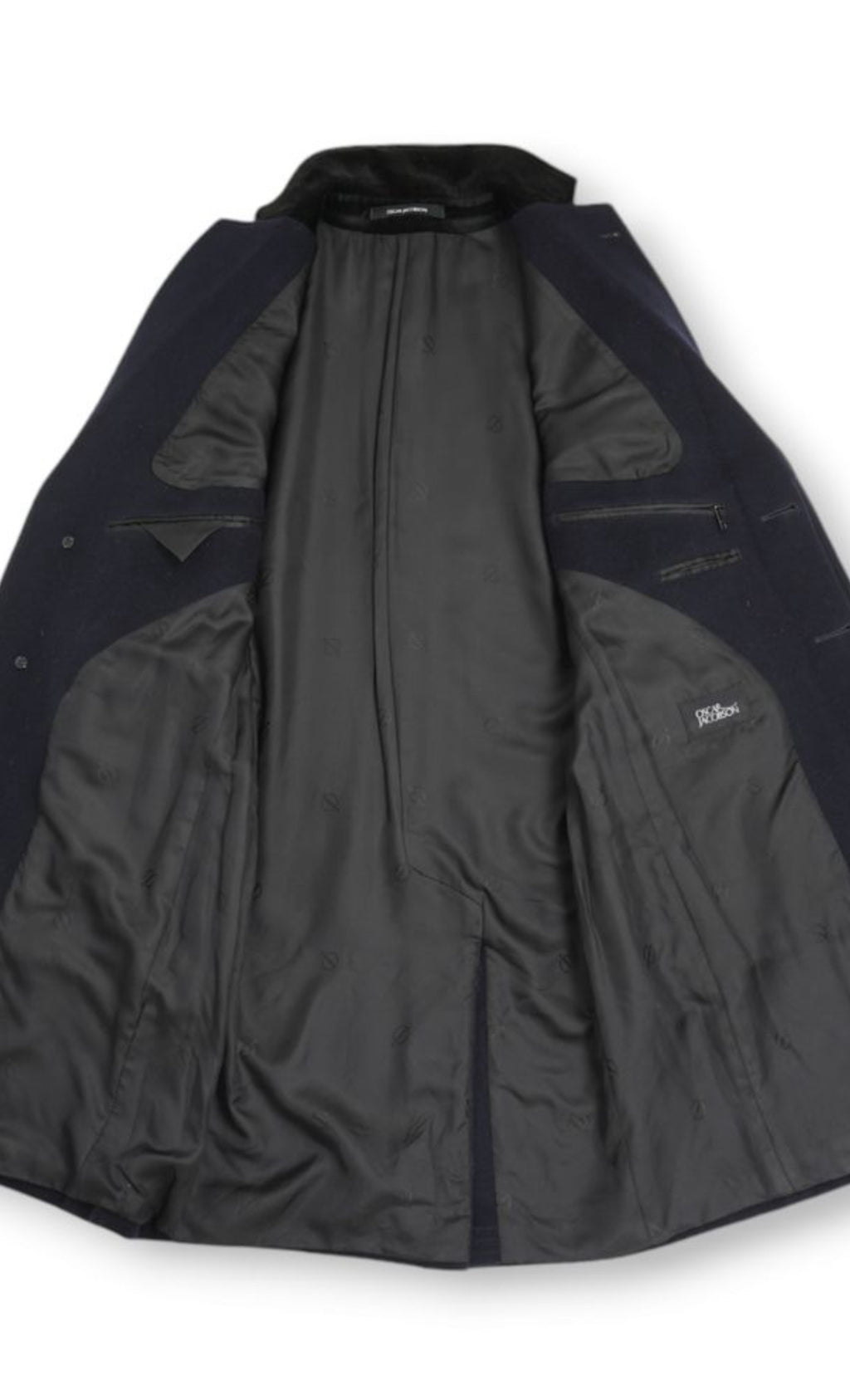 Navy Wool & Cashmere Covert Coat