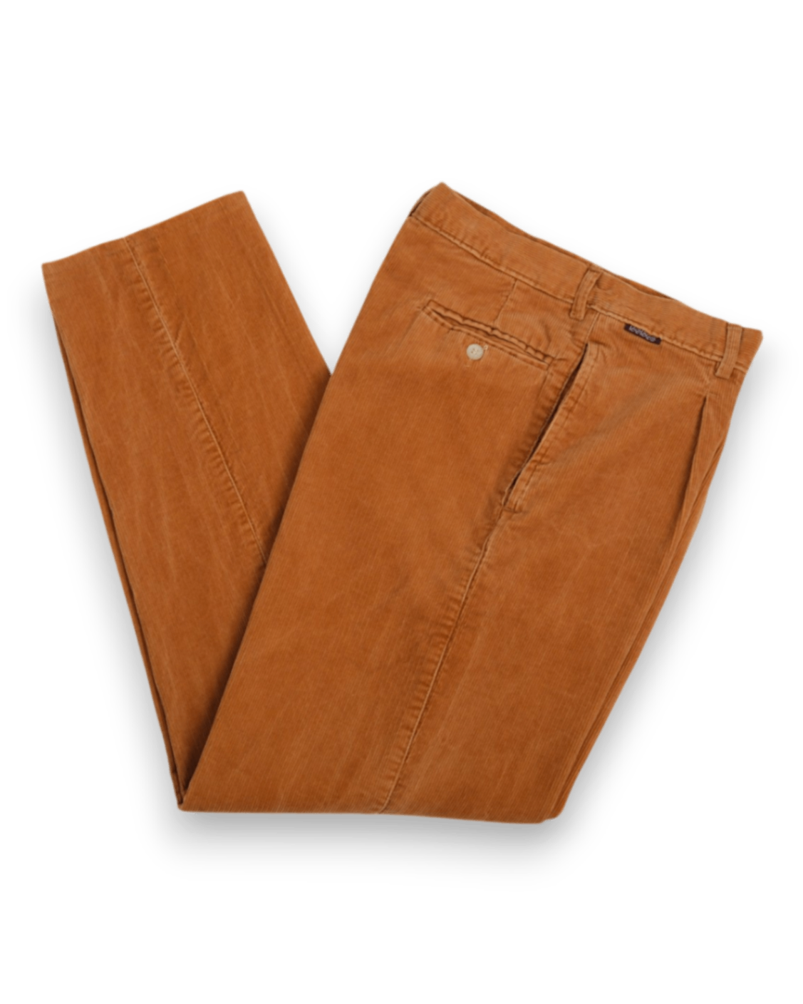 Pale Mustard Cord High-Rise Pleated Trousers