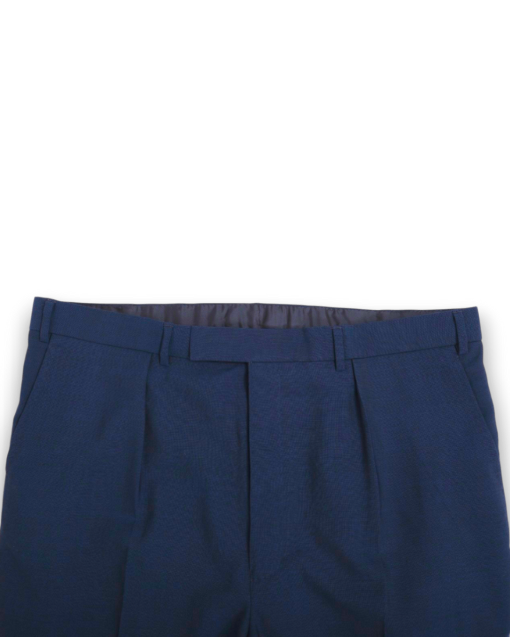 Dark Blue Fresco High-Rise Pleated Trousers