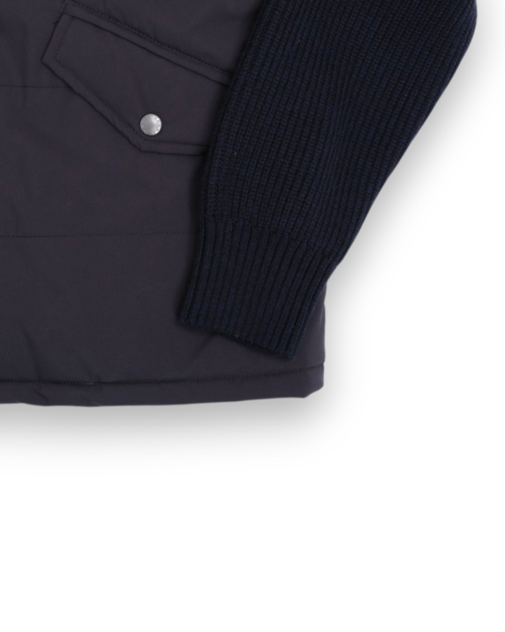 Navy Panel-Padded Cardigan