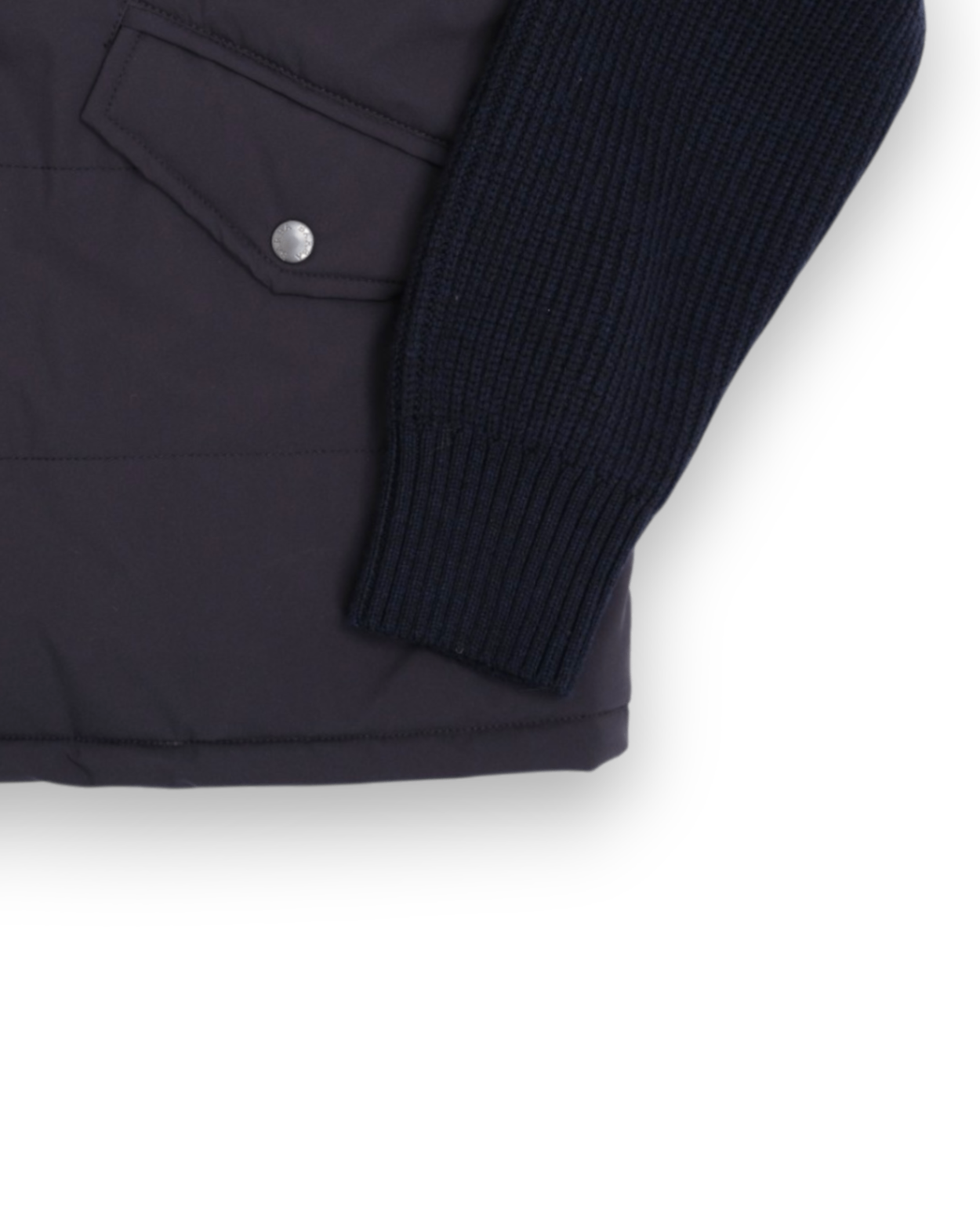 Navy Panel-Padded Cardigan