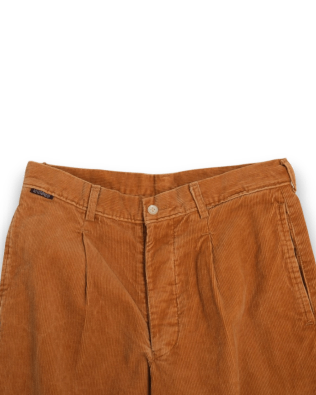 Pale Mustard Cord High-Rise Pleated Trousers