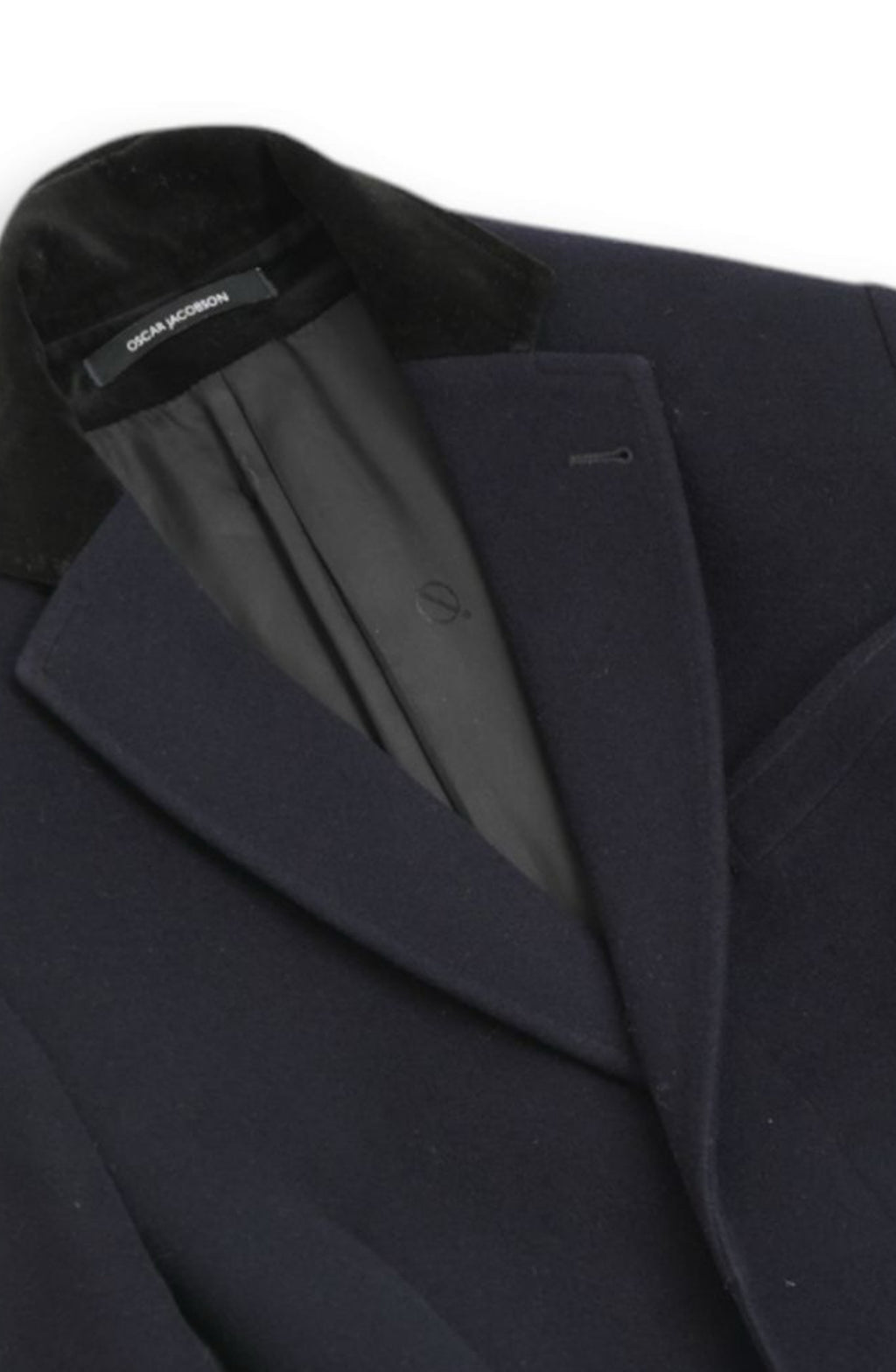 Navy Wool & Cashmere Covert Coat
