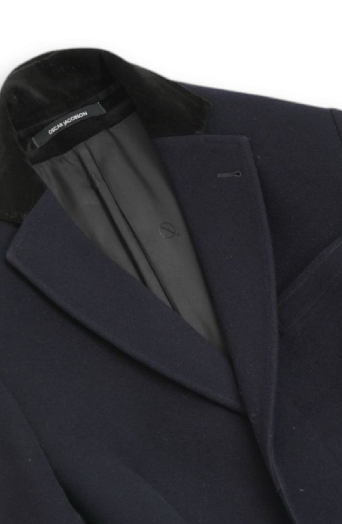 Navy Wool & Cashmere Covert Coat
