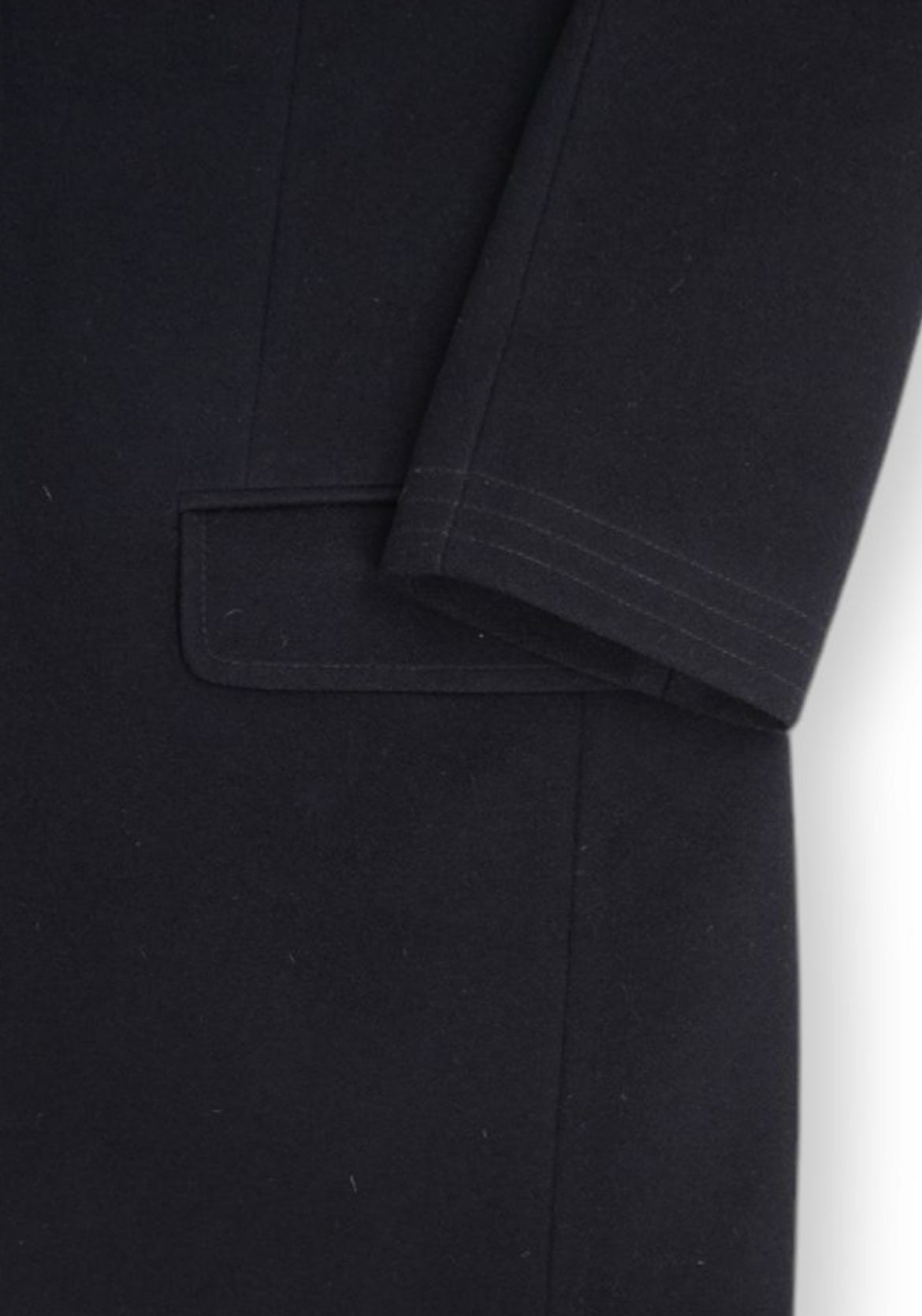 Navy Wool & Cashmere Covert Coat
