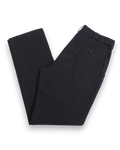 Washed Black Cotton Twill High-Rise Chino Trousers
