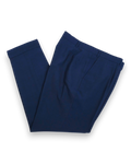 Dark Blue Fresco High-Rise Pleated Trousers