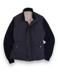 Navy Panel-Padded Cardigan