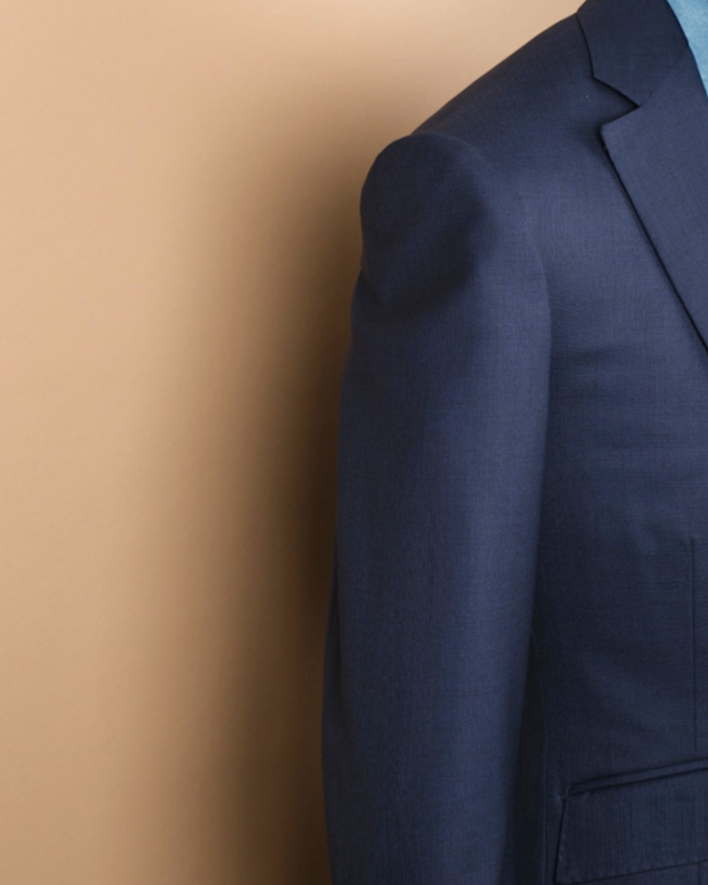 Navy Worsted Wool Single-Breasted Suit