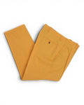 Yellow Cotton High-Rise Pleated Trousers