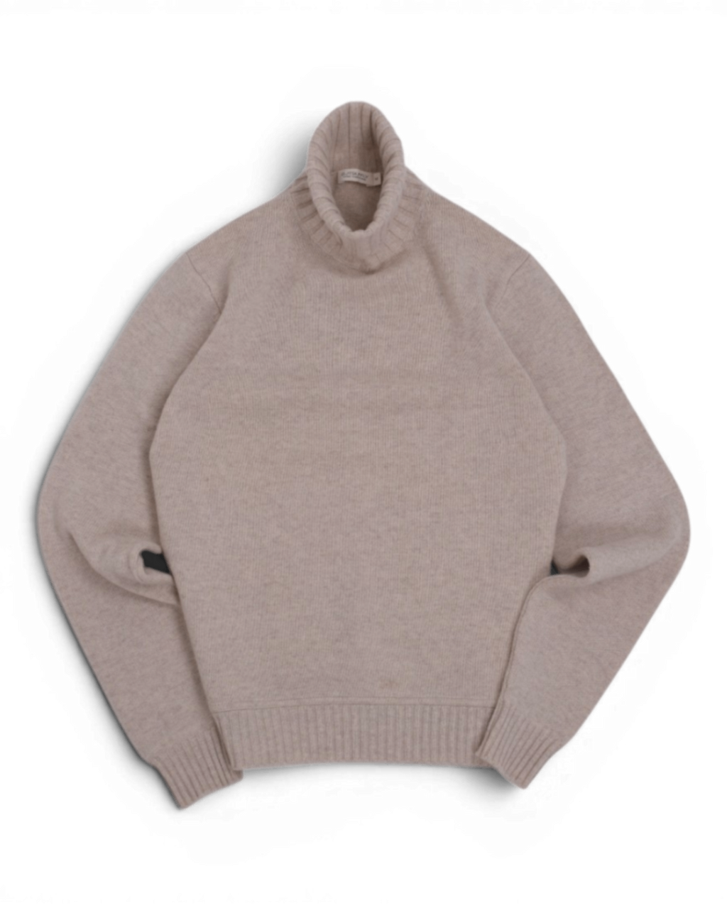 Almond Beige Wool/Cashmere Rollneck