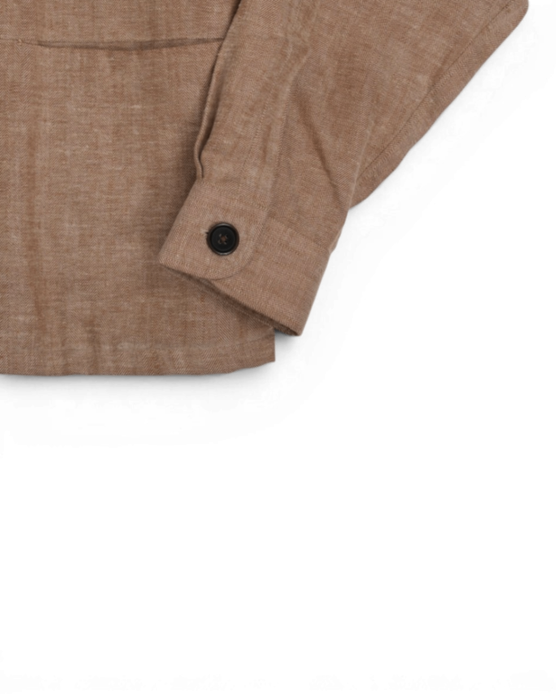 Beige Herringbone Linen Overshirt